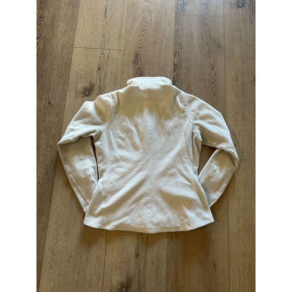 The North Face Womens Tan Fleece Full Zip Jacket Size Medium Mock Neck - Picture 2 of 3